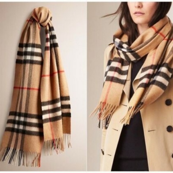 New Burberry Cashmere Scarf classic beige wrap - Picture 1 of 5